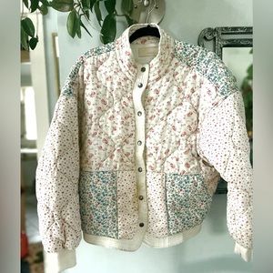 Bomber jacket floral print super cute